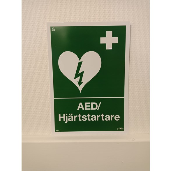 Skylt AED ILCOR, plastskylt, A4