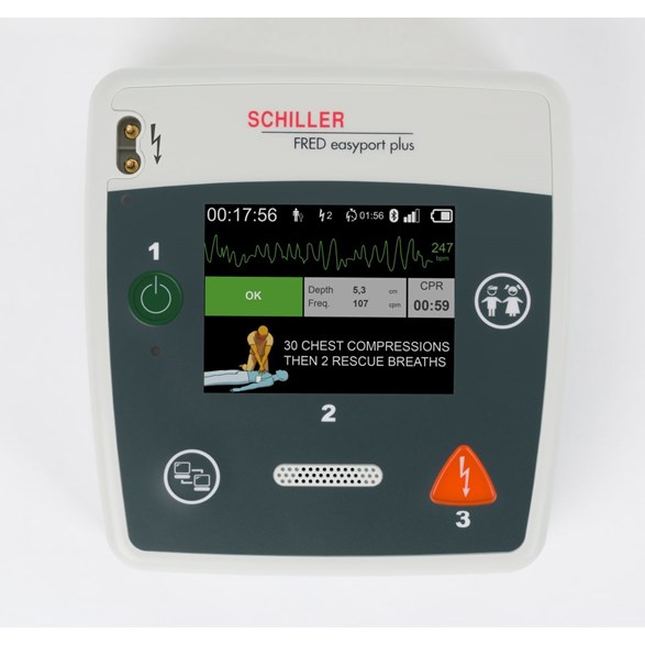 FRED EASYport Plus defibrillator, vuxen, med väska