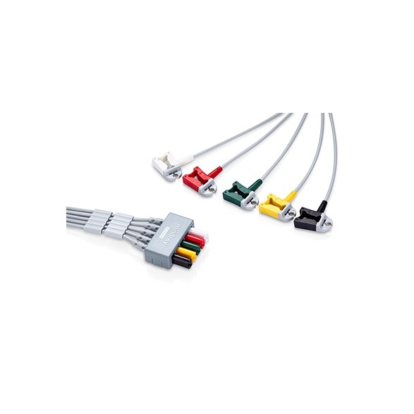 Beneheart D30 EKG-kabel & 5-avledn, vuxen, clip, defibtåligC