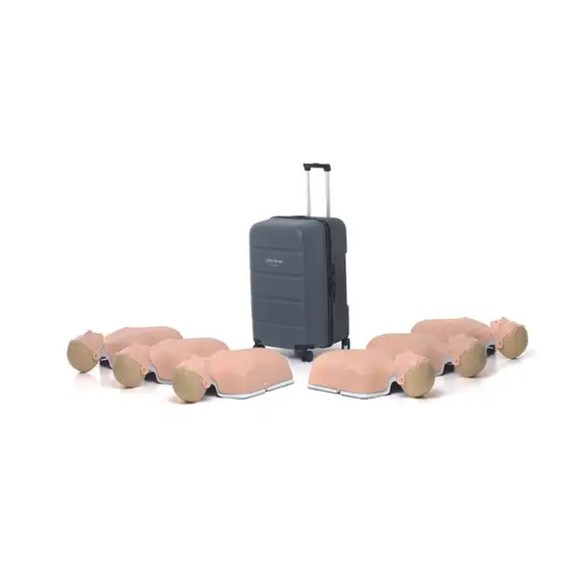 Little Anne Light 6-pack, ljusa dockor med filter, ansikten och rullväska