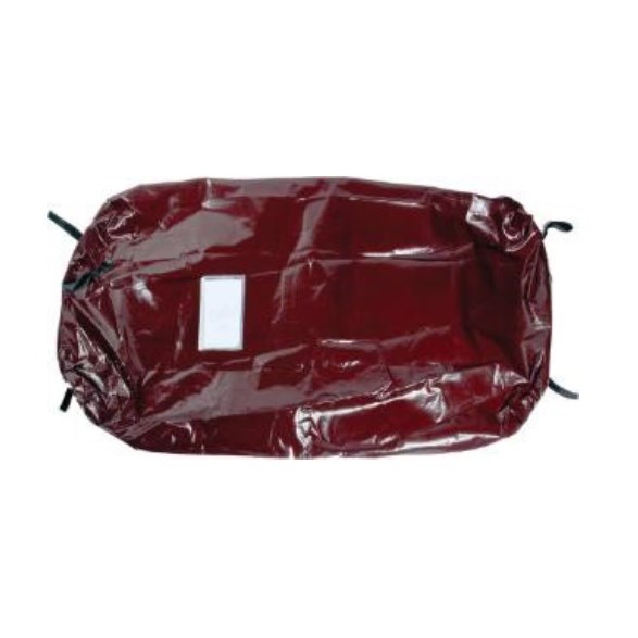 Liksäck bodybag vinröd polyeten med bärhandtag