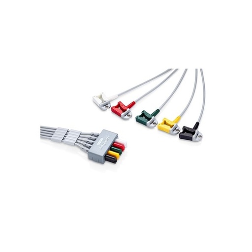Beneheart D30 EKG-kabel & 5-avledn, vuxen, clip, defibtåligC