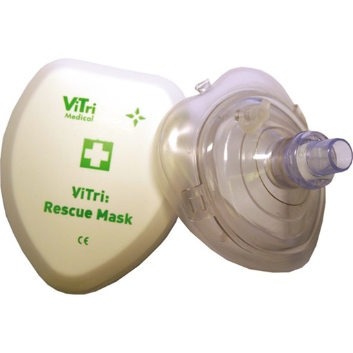 CPR Rescue mask med O2-nippel i fodral